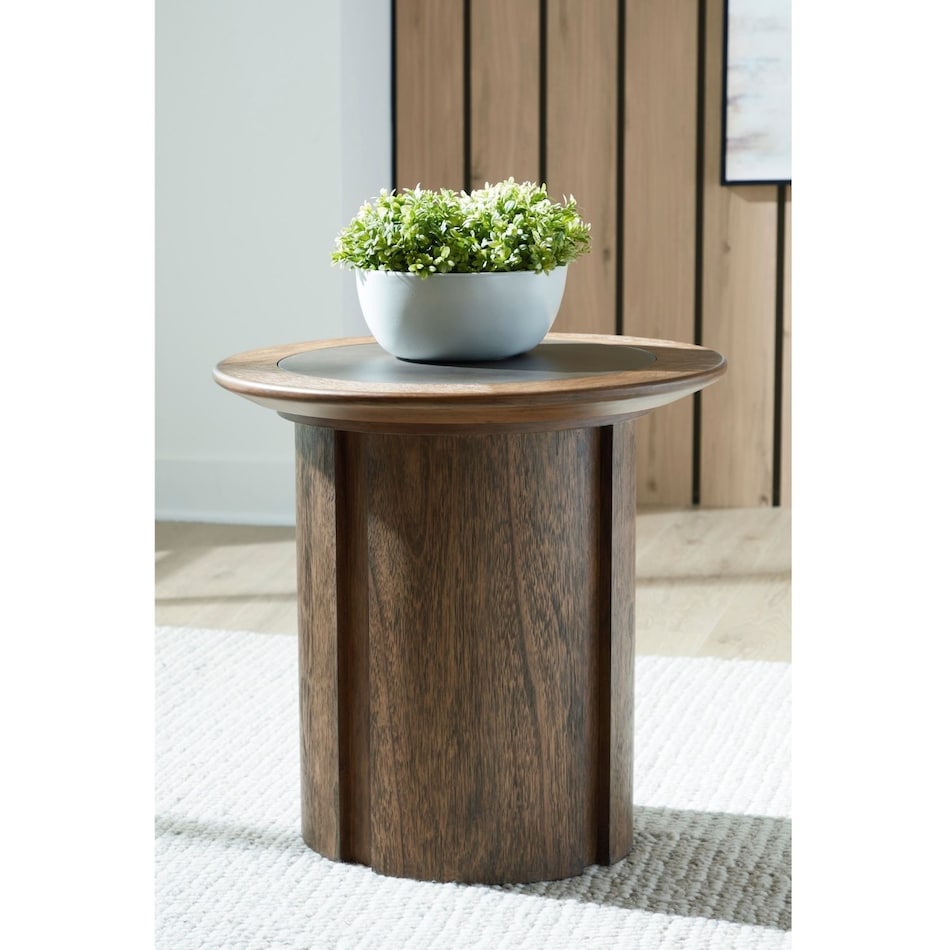 at brown end chairside table   