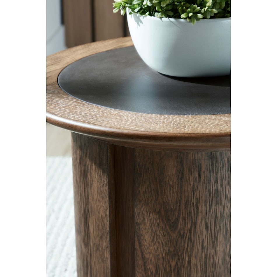 at brown end chairside table   