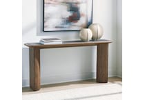 at brown sofa table   
