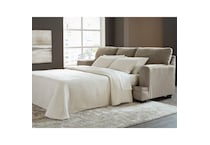 a taupe fabric queen sleeper   