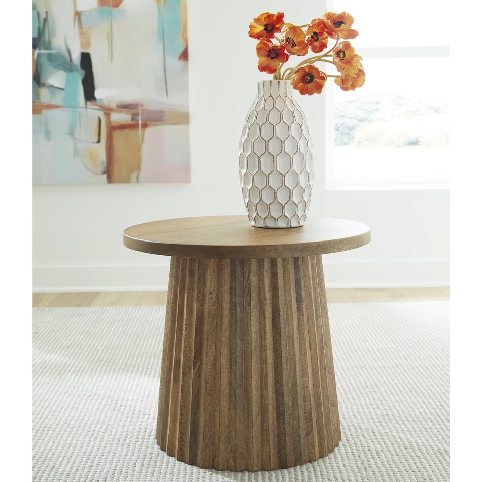 a natural end chairside table   