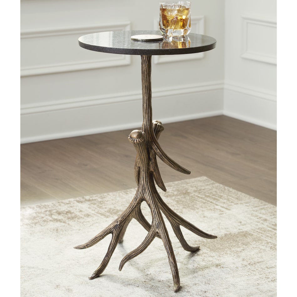 a black end chairside table   