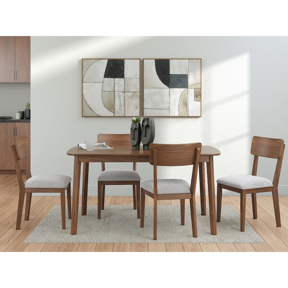 a brown package dining set   