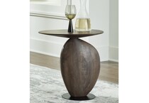 a brown end chairside table   