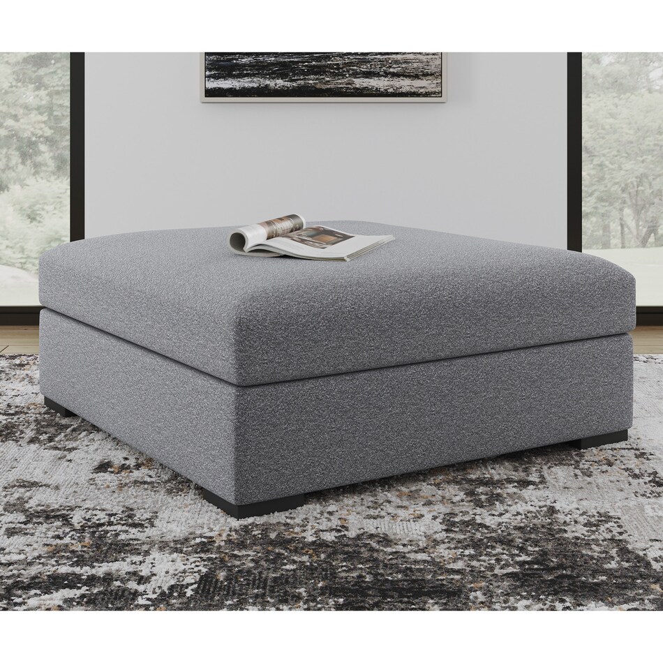 a gray n a ottoman   
