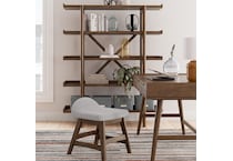 a brown computer desk   