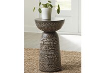 a brown end chairside table   