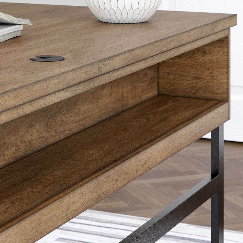 ah brown flat top desk   