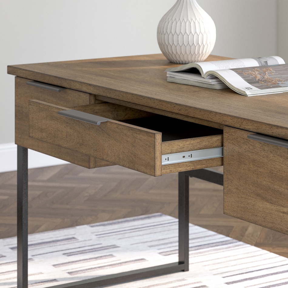 ah brown flat top desk   