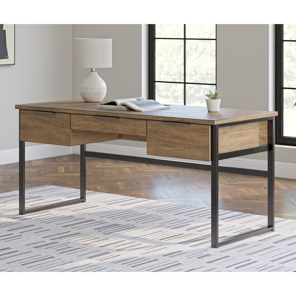 ah brown flat top desk   