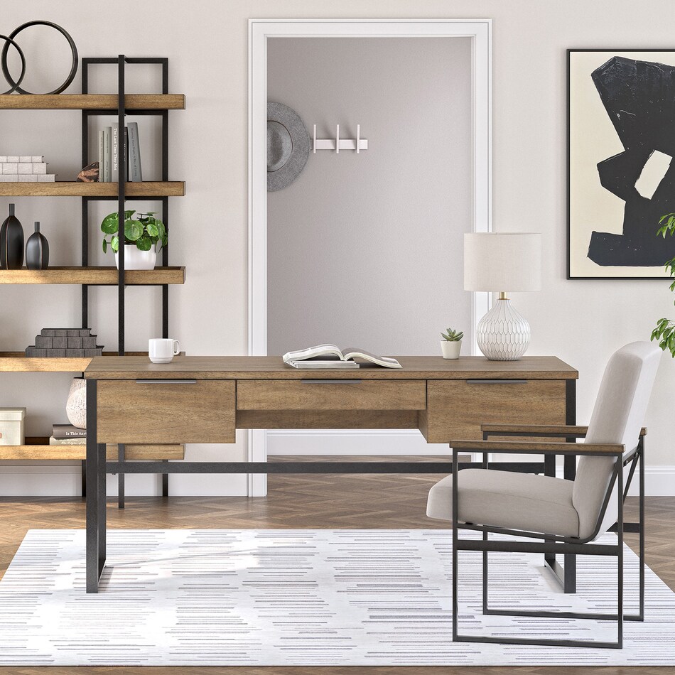 ah brown flat top desk   