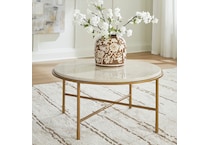 at antiqued goldtone cocktail table   