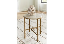 at antiqued goldtone end chairside table   