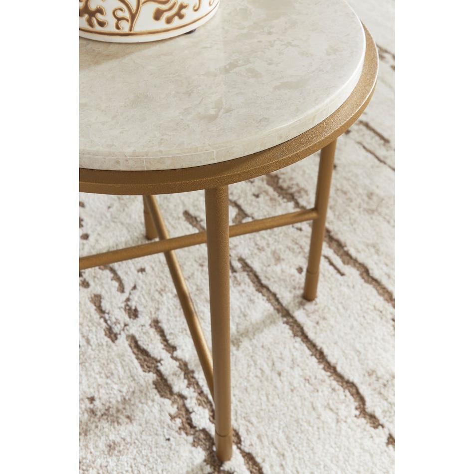 at antiqued goldtone end chairside table   