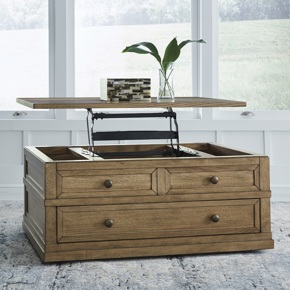 at brown cocktail table   