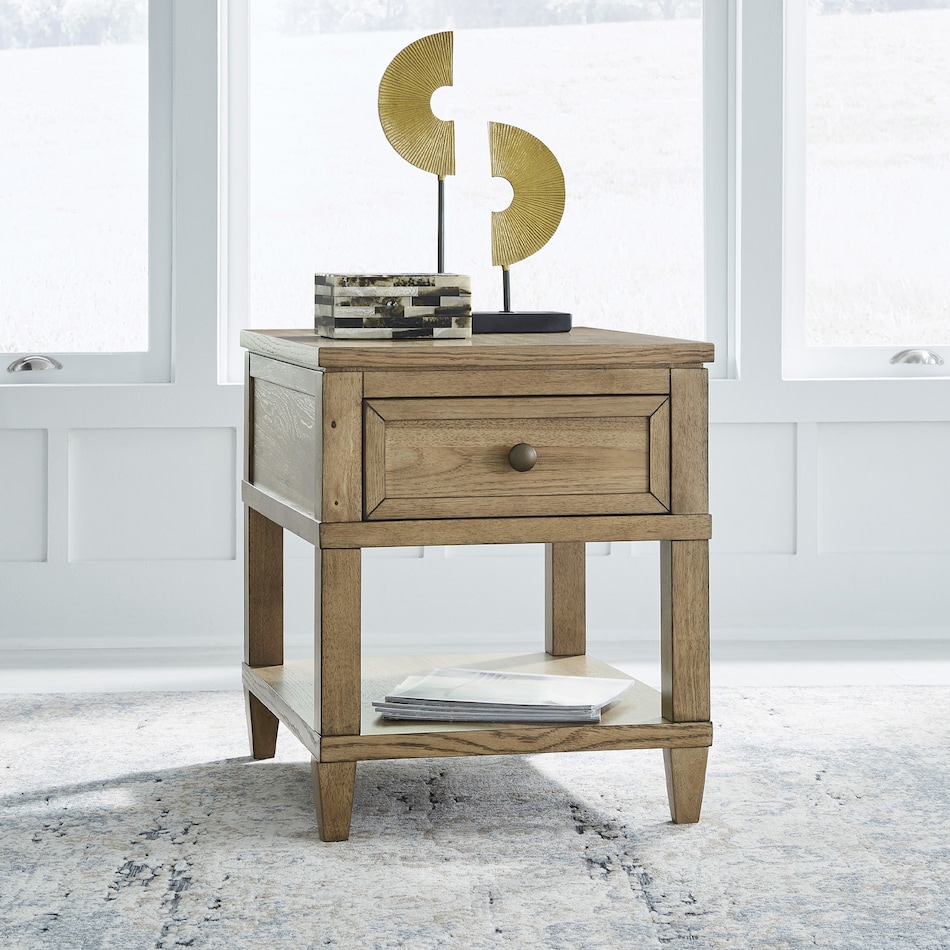 at brown end chairside table   