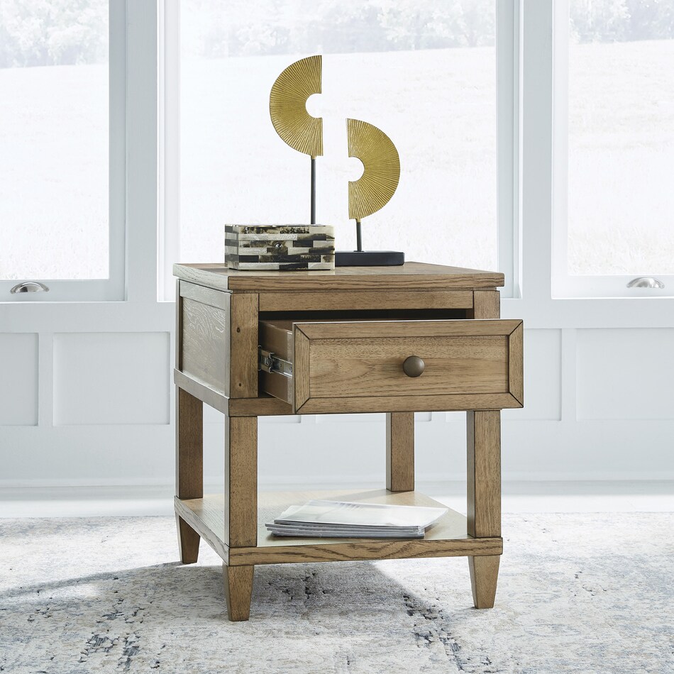 at brown end chairside table   