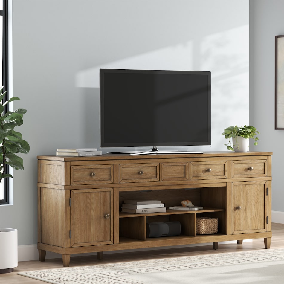 aw brown tv stand   
