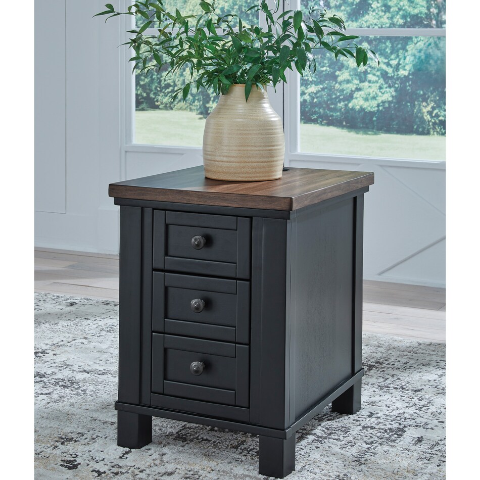 at satin black end chairside table   