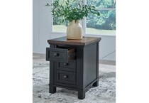 at satin black end chairside table   