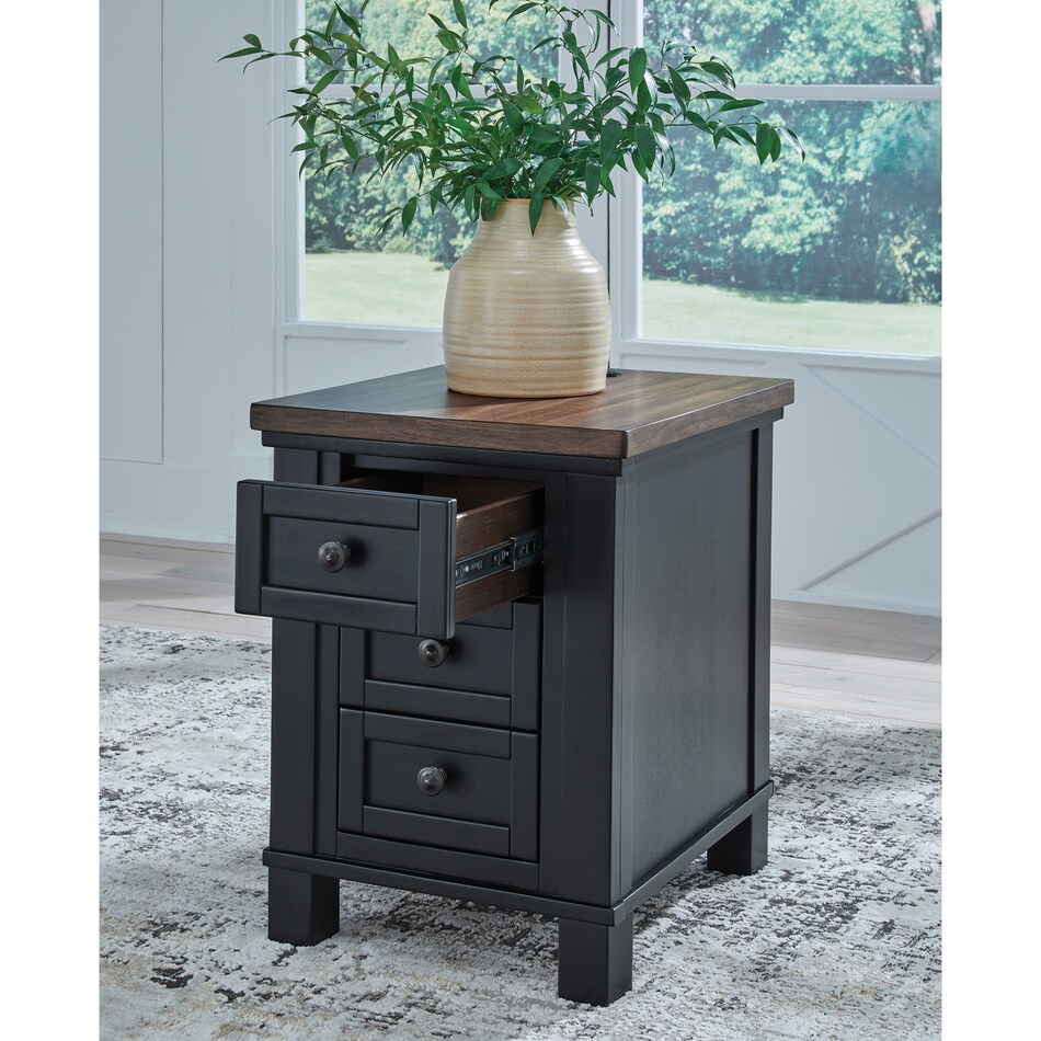 at satin black end chairside table   