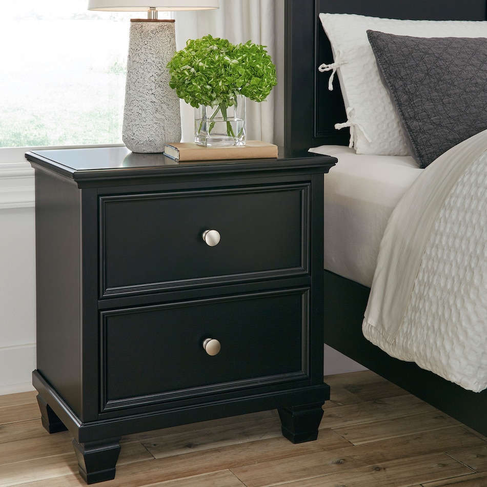 a black nightstand   
