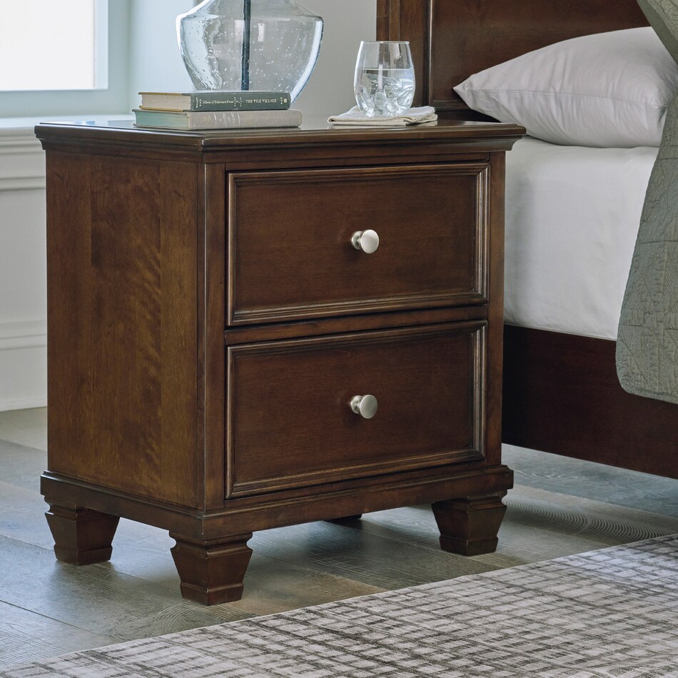 a brown nightstand   