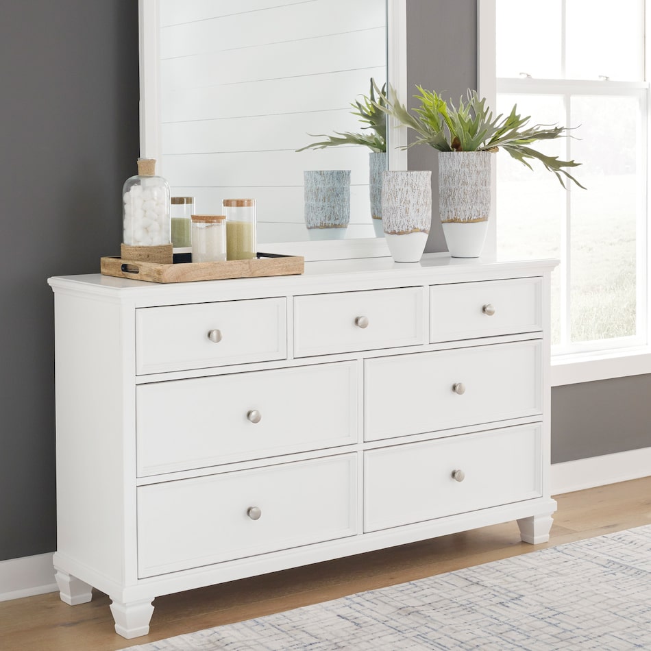 a white dresser   