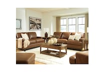 a brown leathermatch sofa   