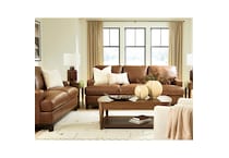 a brown leathermatch sofa   