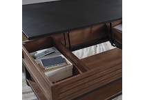 at matte black cocktail table   