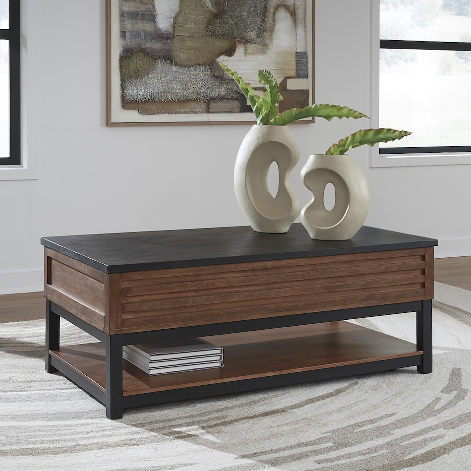 at matte black cocktail table   