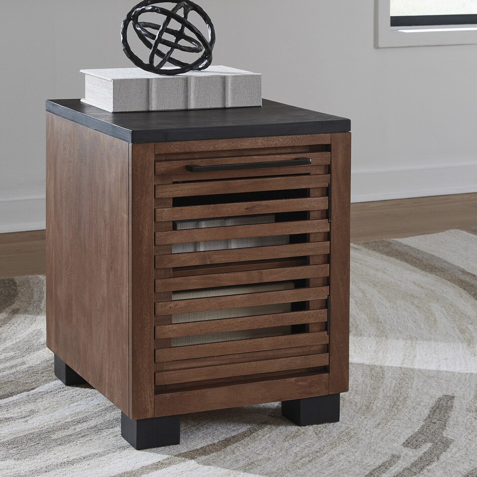 at matte black end chairside table   