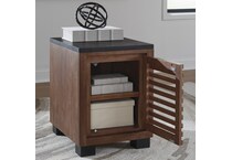 at matte black end chairside table   