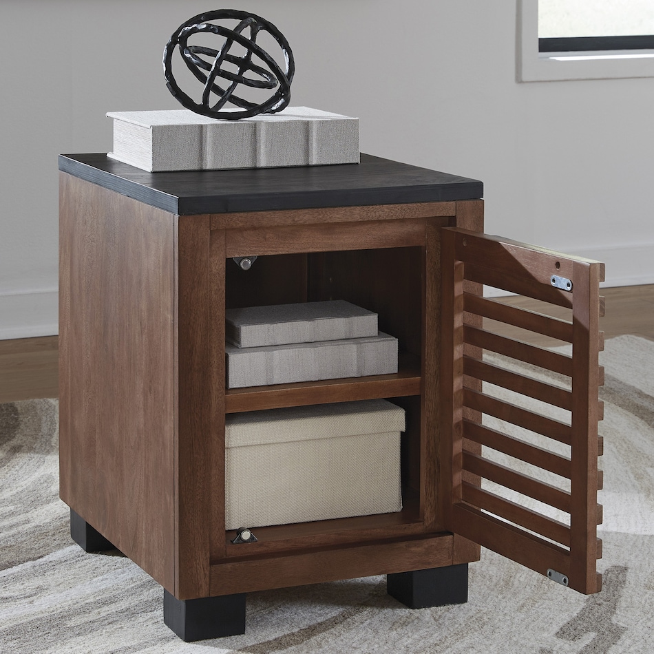 at matte black end chairside table   