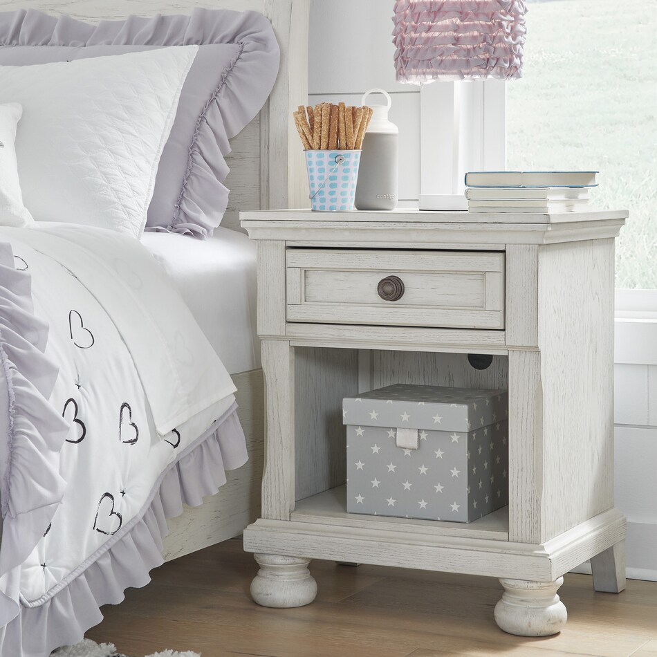 a white nightstand   