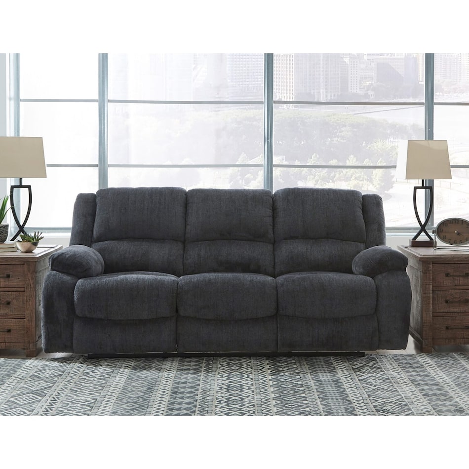 a gray fabric sofa   