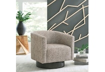 a brown fab swivel occasional chair   