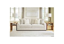 a white fabric sofa   