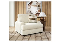 a beige fabric chair   