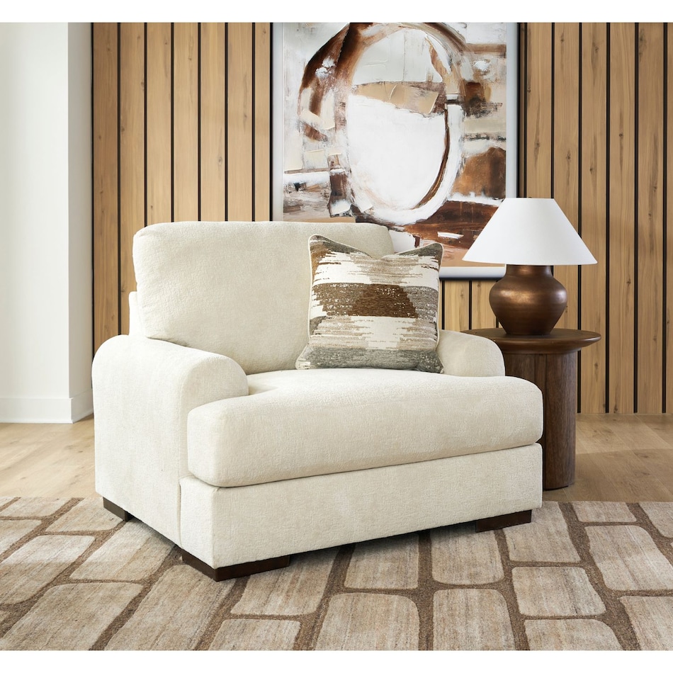 a beige fabric chair   