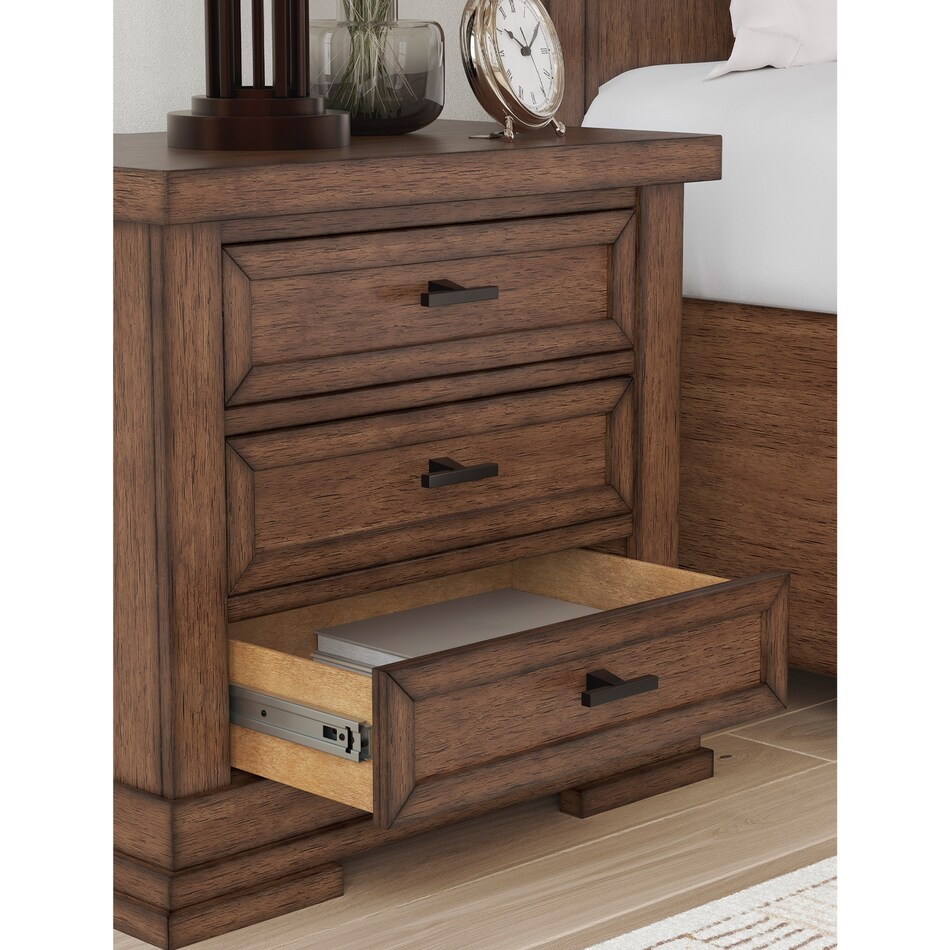 a brown nightstand   