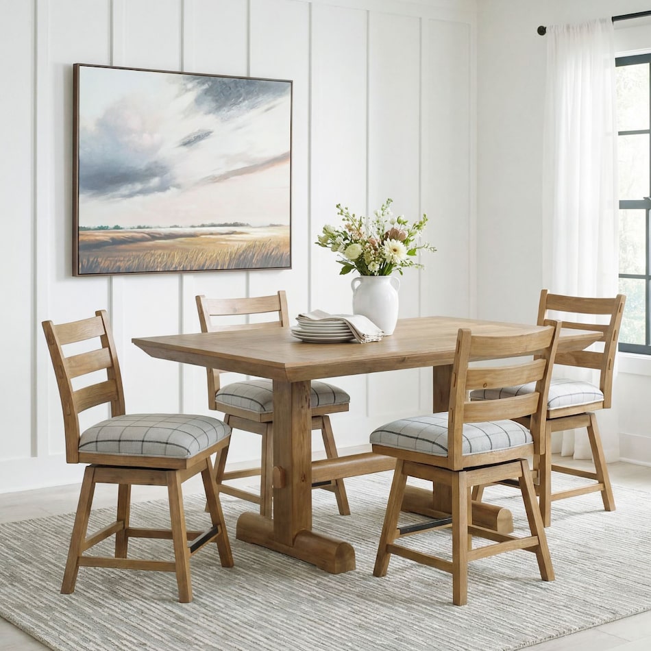 ad light brown package dining set apc  