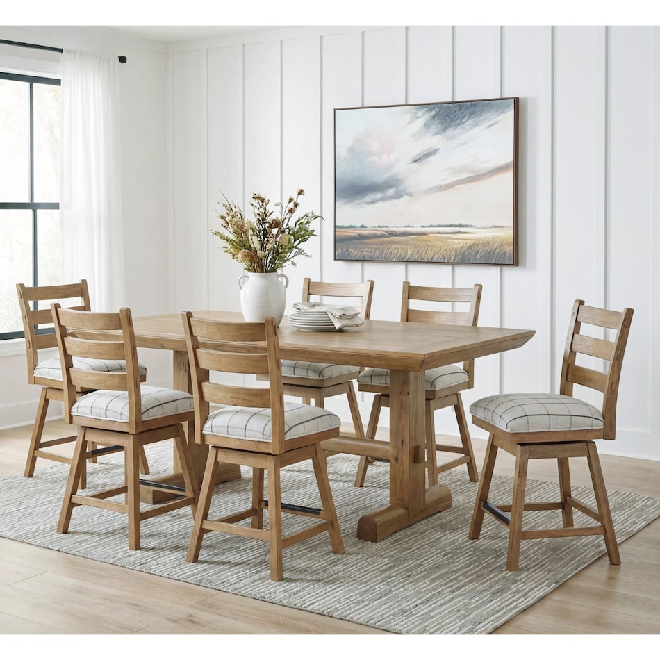 ad light brown package dining set apc  