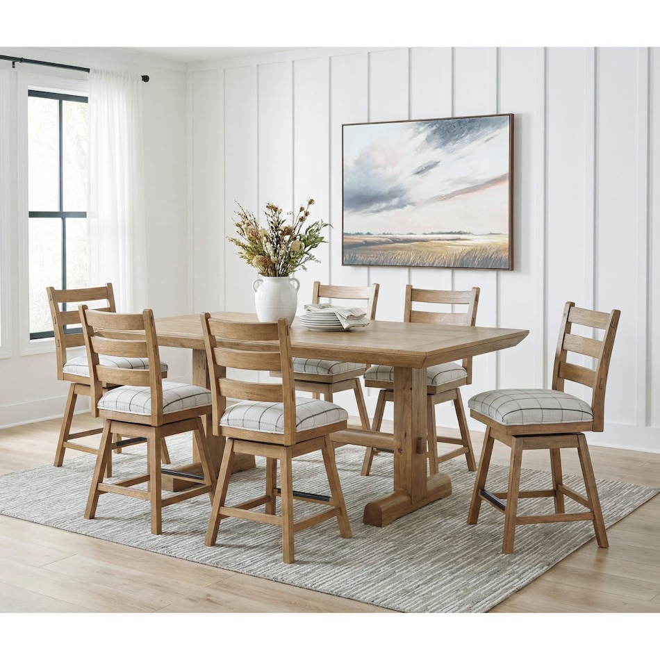 ad light brown table w  base attached   