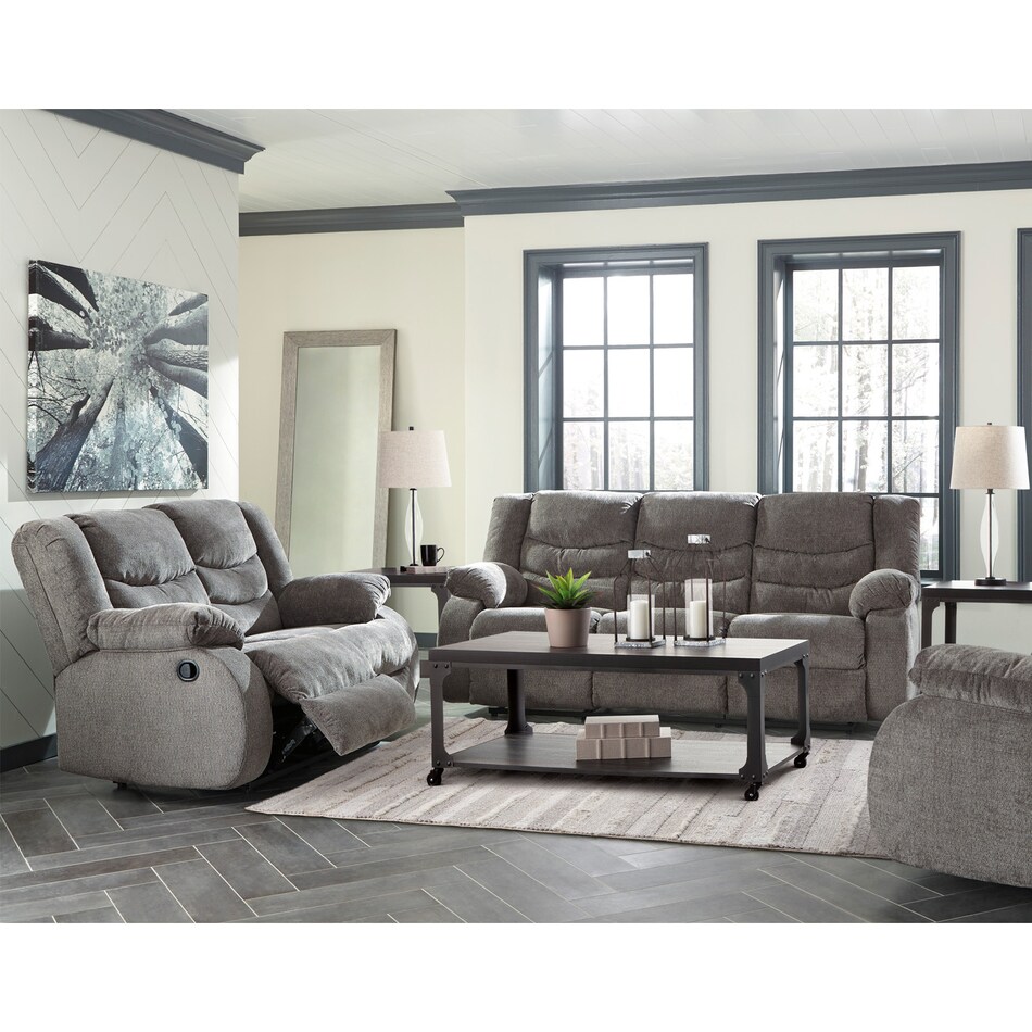 a gray fabric sofa   