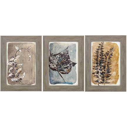 S/3 Sepia Leaves I