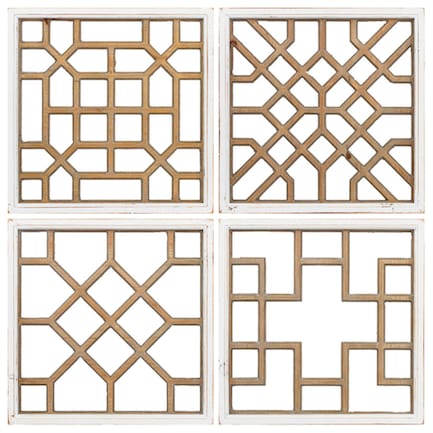 S/4 Wooden Deco Squares