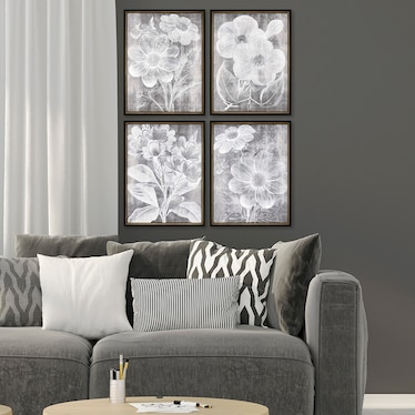 S/4 Chalky Floral Art