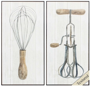 S/2 Vintage Utensils-Whisk